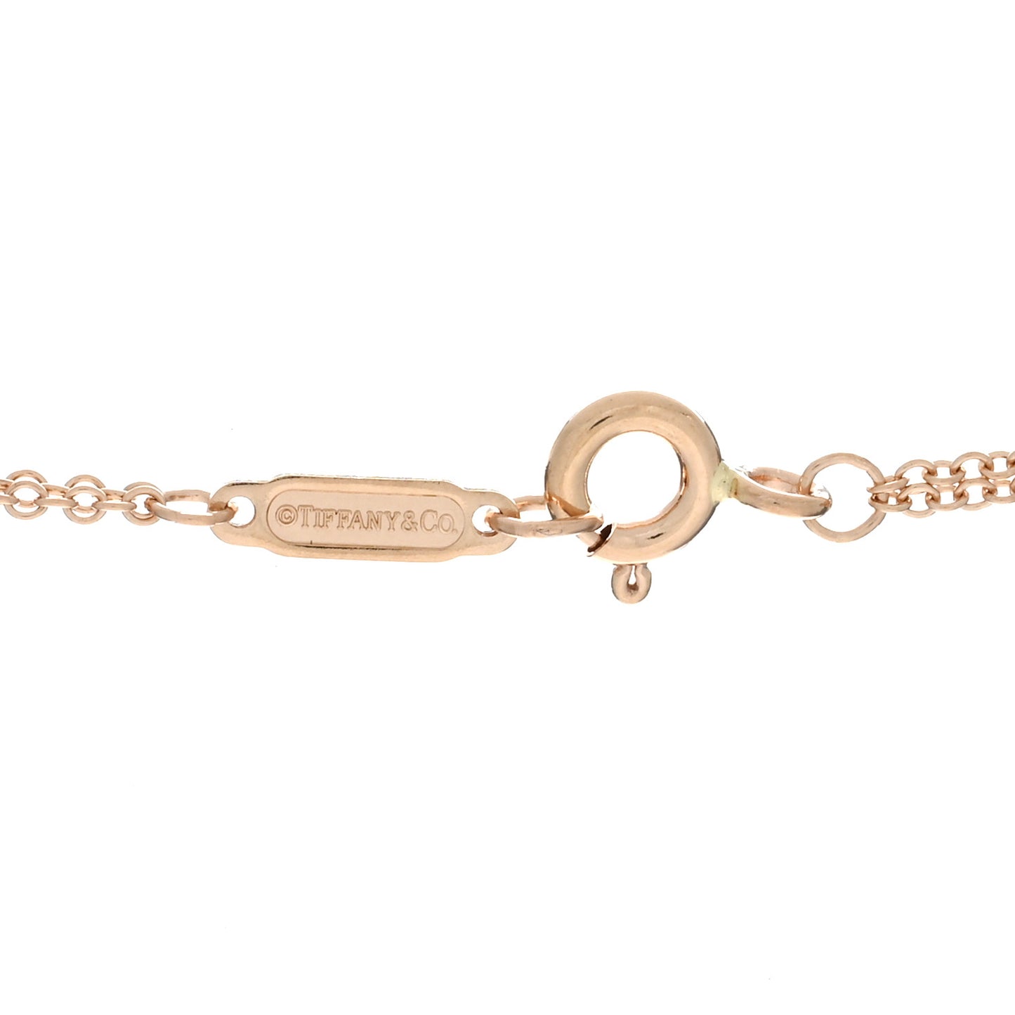 18K Rose Gold Infinity Double Chain Pendant Necklace