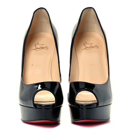 Christian Louboutin Patent Fetish Peep 130 Pumps 39.5 Black 3 of 9