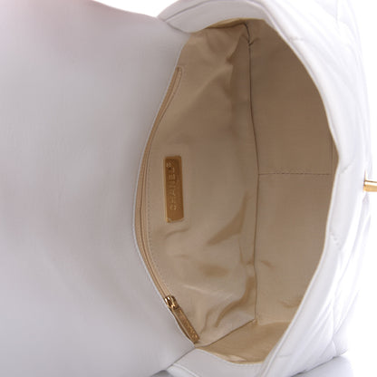 Chanel Goatskin Quilted Medium 19 Flap White 5 of 10