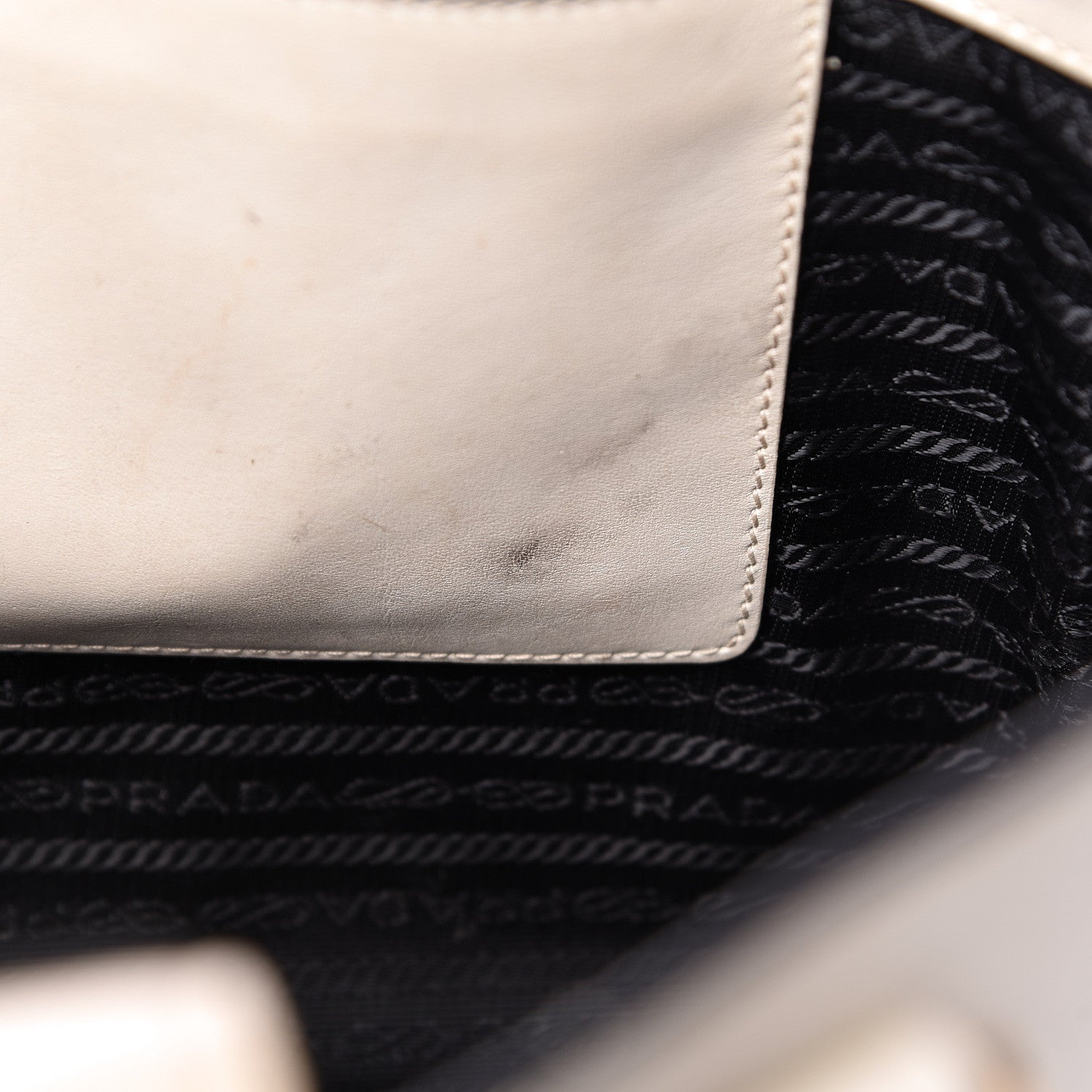Prada Saffiano Soft Calfskin Zippered Tote White 12 of 21