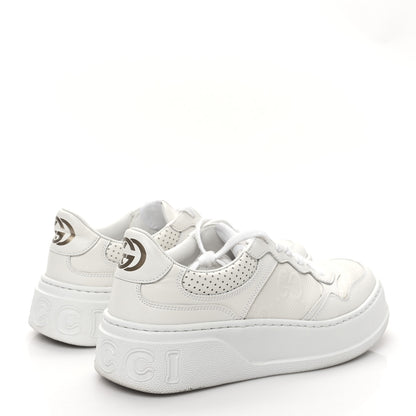 Gucci Calfskin GG Tennis Embossed Perforated Womens Platform 55mm Sneakers 38 Great White 4 of 11