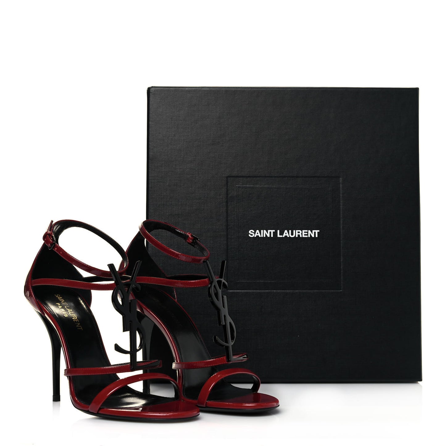 Patent Calfskin Cassandra 100 Sandals 37 Red Laquer