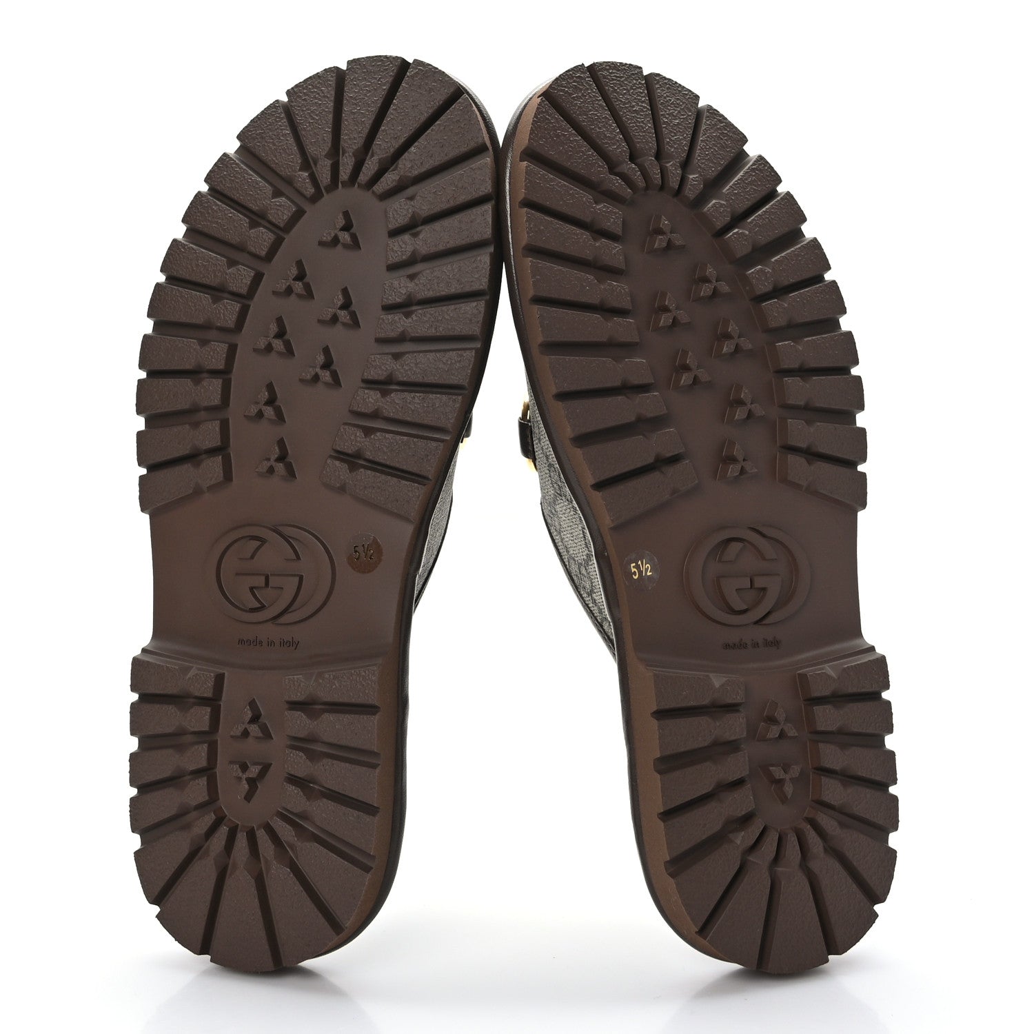Gucci GG Supreme Monogram Granada Kid Mens Horsebit Lug Sole Mules 5.5 Beige Ebony New Acero 5 of 9