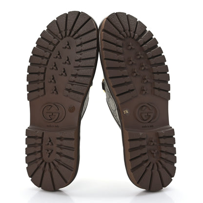 Gucci GG Supreme Monogram Granada Kid Mens Horsebit Lug Sole Mules 5.5 Beige Ebony New Acero 5 of 9