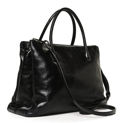 Miu Miu Vitello Shine Top Handle Satchel Black 2 of 13