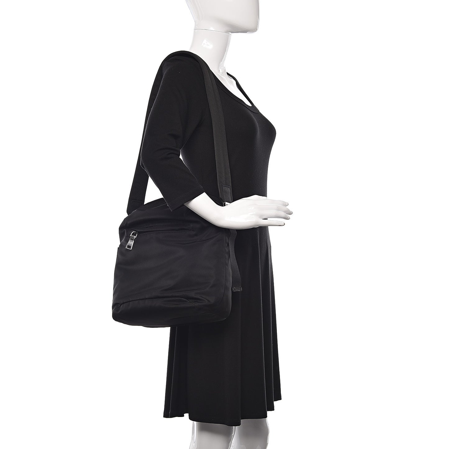 Tessuto Nylon Crossbody Bag Black