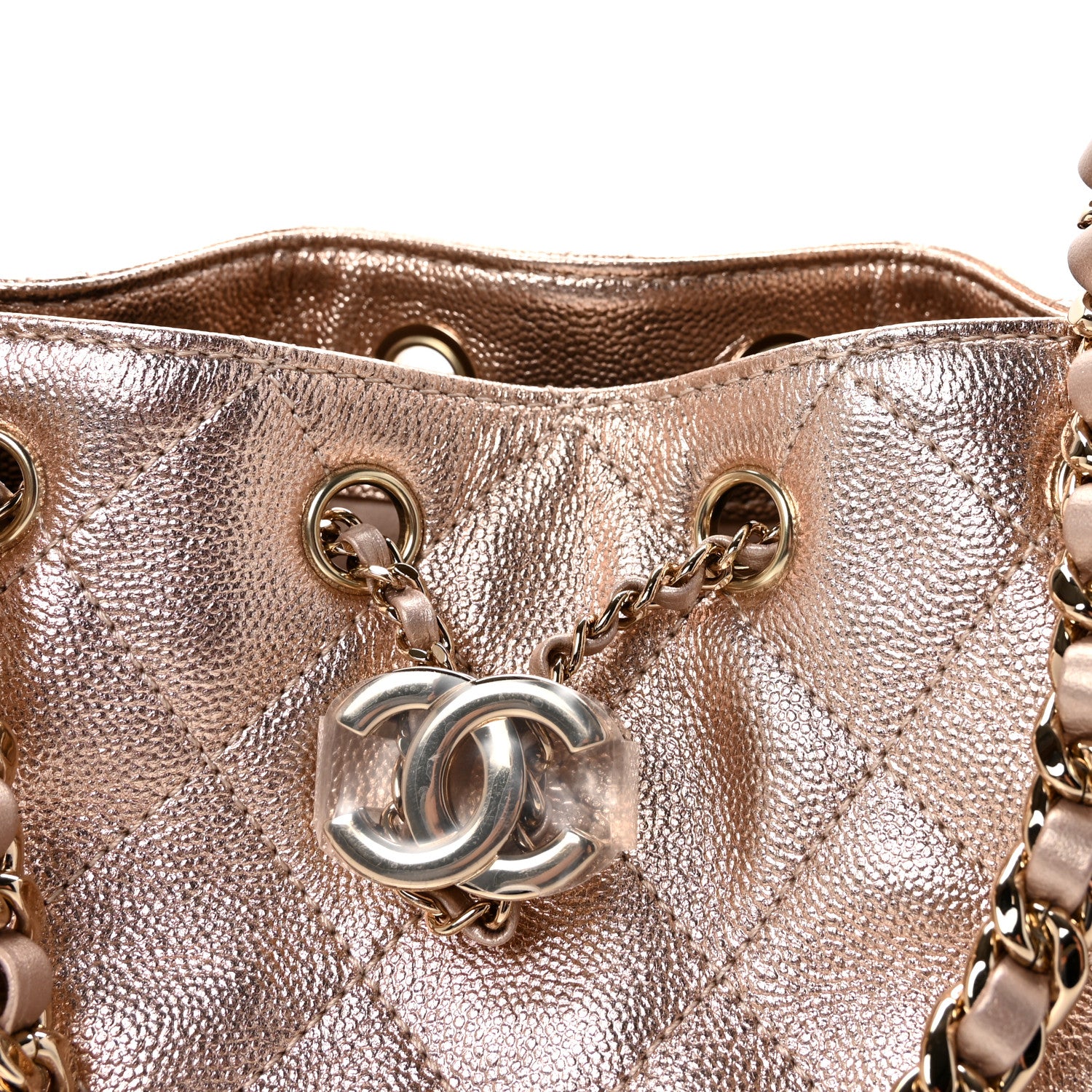 Chanel Metallic Caviar Quilted Mini Chanel 25 Handbag Copper 8 of 11