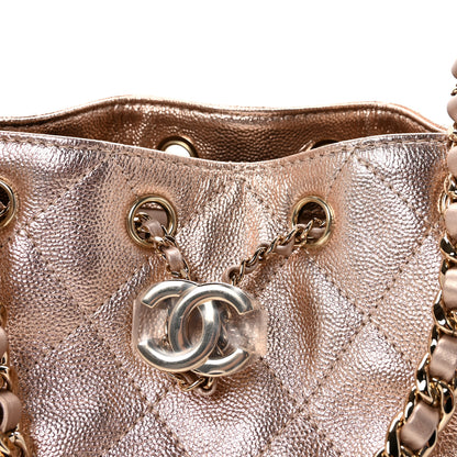 Chanel Metallic Caviar Quilted Mini Chanel 25 Handbag Copper 8 of 11