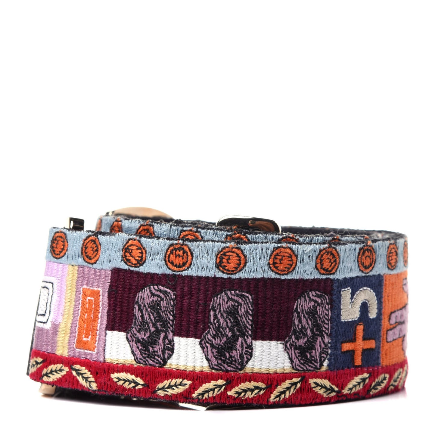 Canvas Counting Rockstud Guitar Strap Multicolor