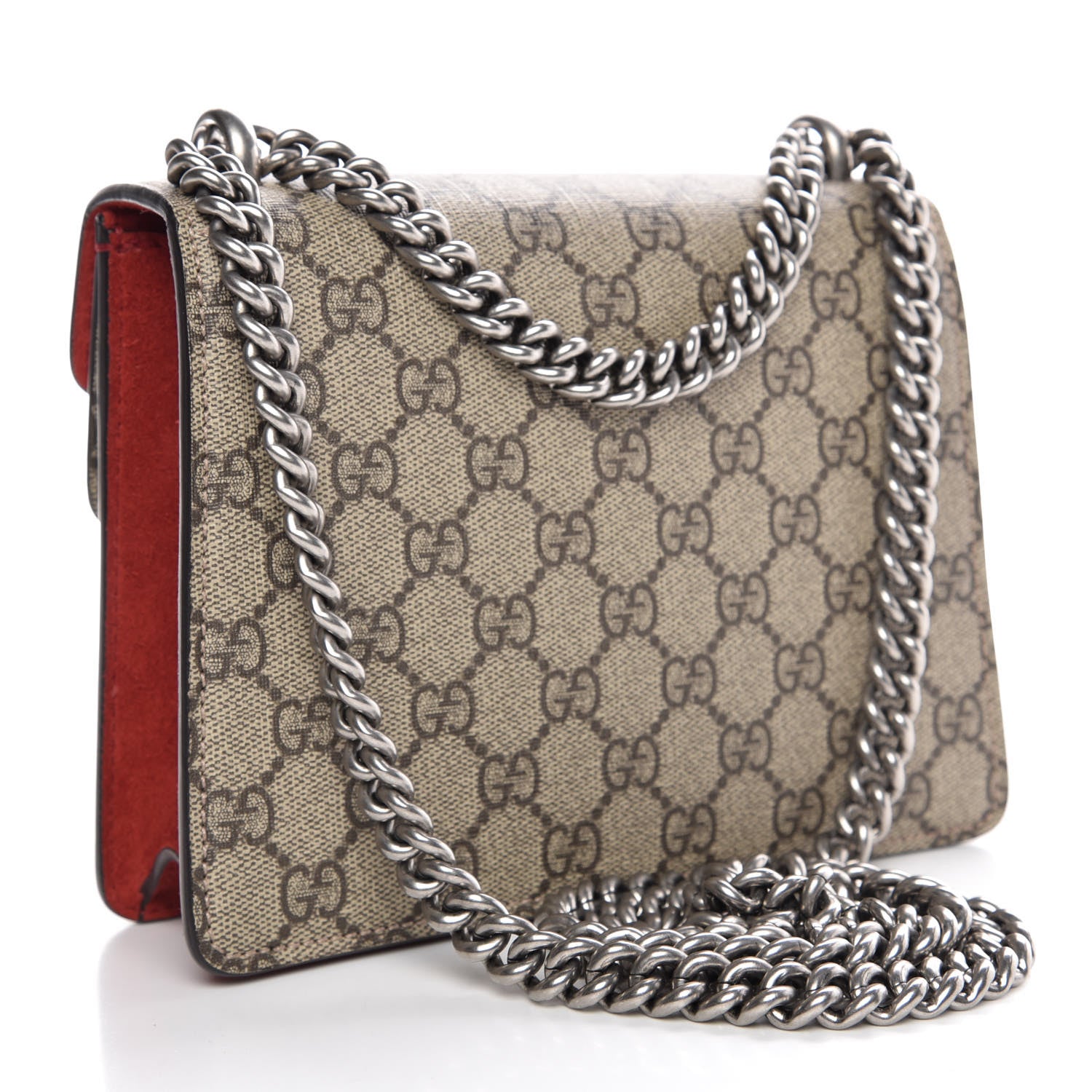 Gucci GG Supreme Monogram Mini Dionysus Shoulder Bag Hibiscus Red 3 of 9