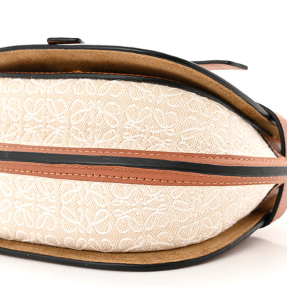 Loewe Calfskin Canvas Anagram Mini Gate Dual Bag Ecru Tan 10 of 10