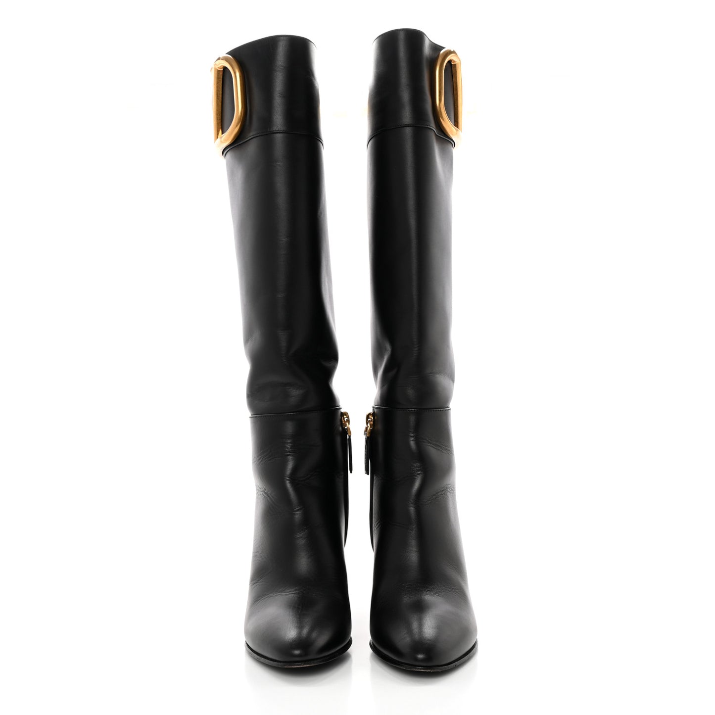 Calfskin Vlogo Knee High 85mm Boots 36 Black