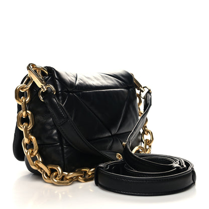 Prada Nappa Metal Quilted Small Patchwork System Flap Bag Black 3 of 9