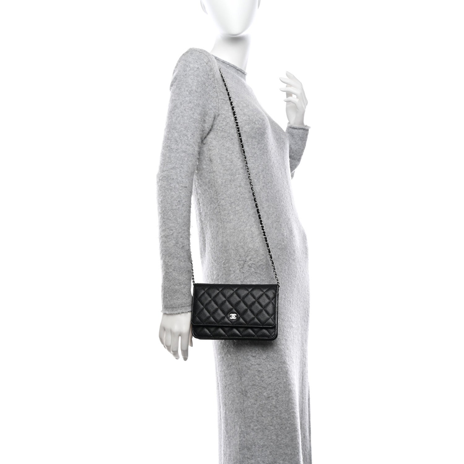 Chanel Caviar Quilted Wallet on Chain WOC Black 2 of 10