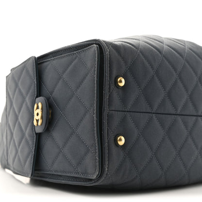 Chanel Canvas Quilted Medium Chanel 25 Handbag Dark Blue 10 of 14