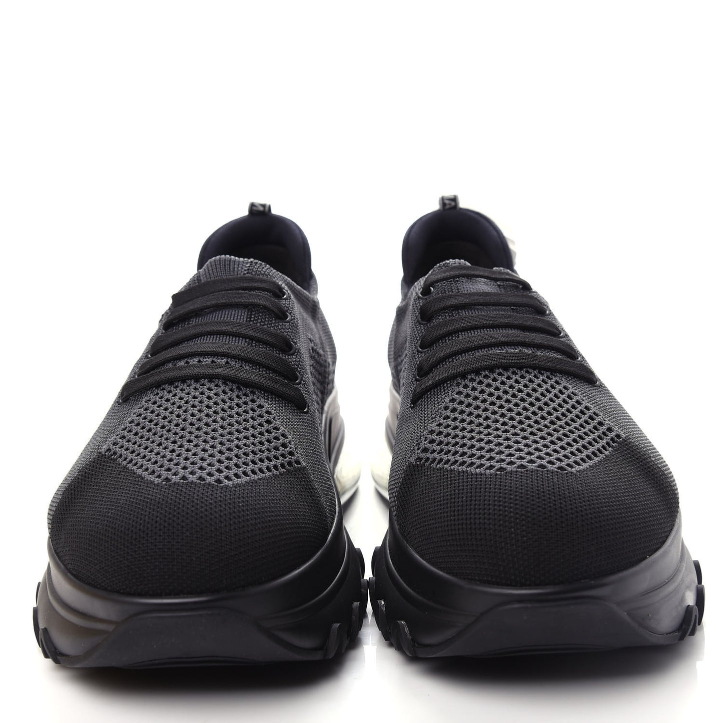 Jersey Vitello Bi-Color Mens Low Top Sneakers 10 Black Fumo