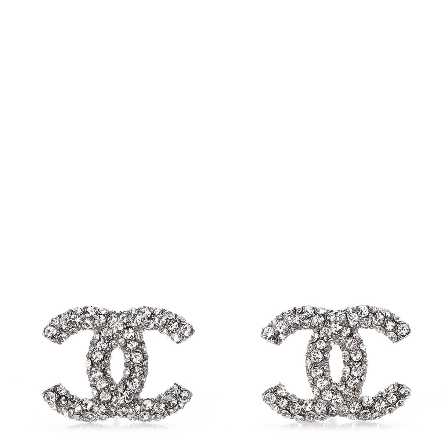 Crystal CC Earrings Silver