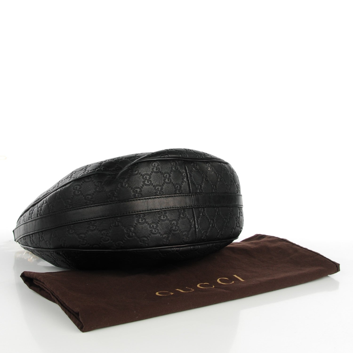 Gucci Guccissima Medium GG Twins Hobo Black 4 of 9