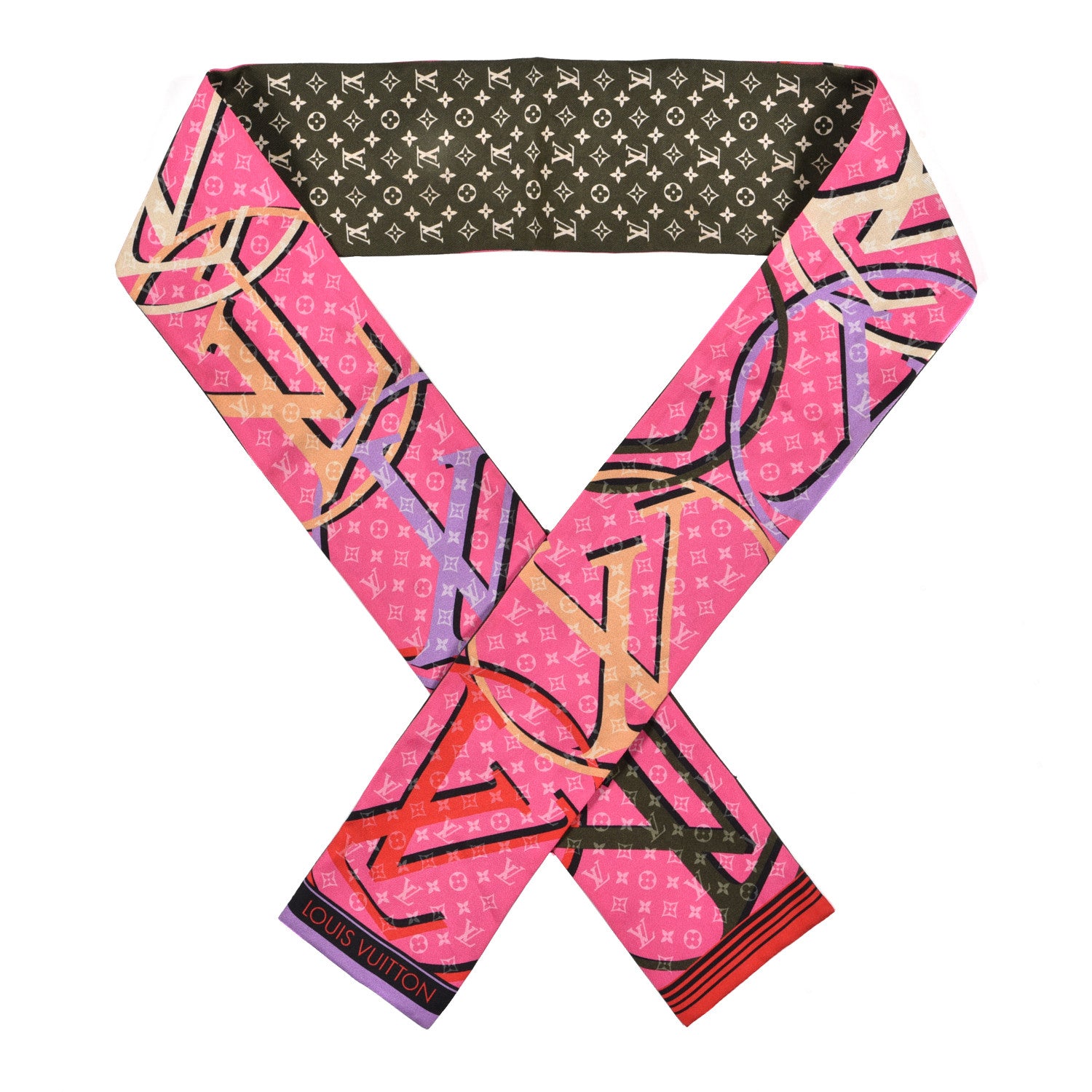 Louis Vuitton Silk Monogram Planet LV Bandeau Pink 1 of 4