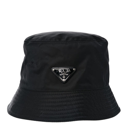 Prada Re-Nylon Metal Triangle Logo Womens Bucket Hat M Black 5 of 7