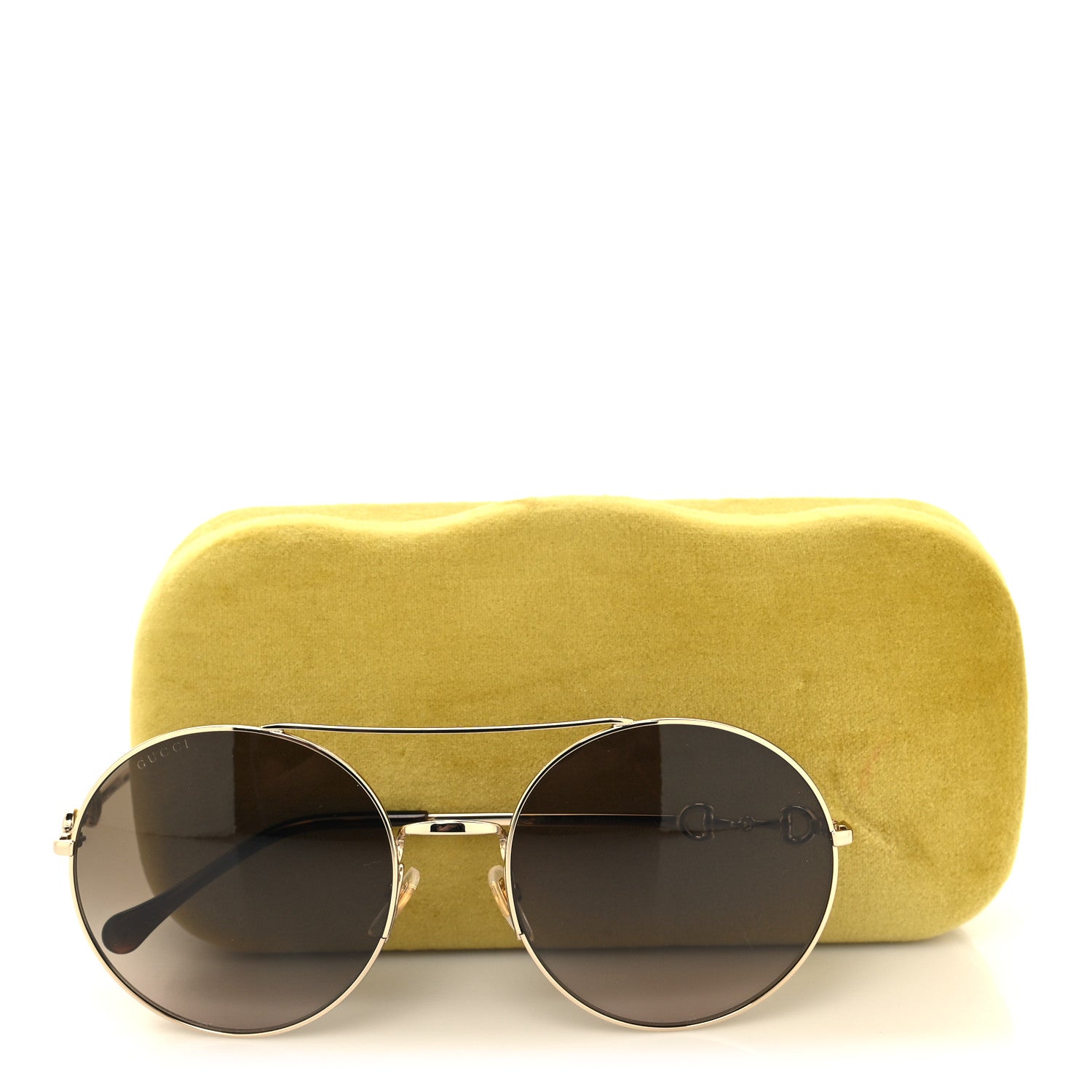 Gucci Round Horsebit Sunglasses GG0878S Gold 2 of 8