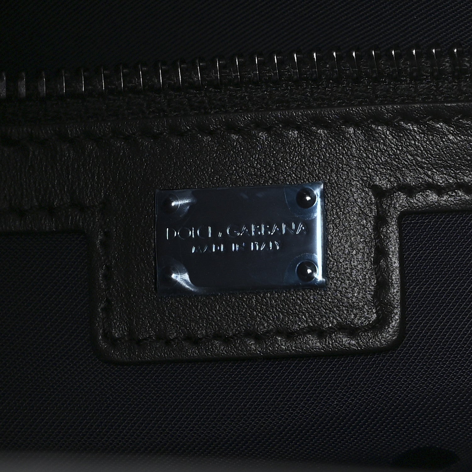 Dolce & Gabbana DOLCE GABBANA Canvas Calfskin Embroidered Logo Edge Shopper Tote Oceano Black 6 of 10