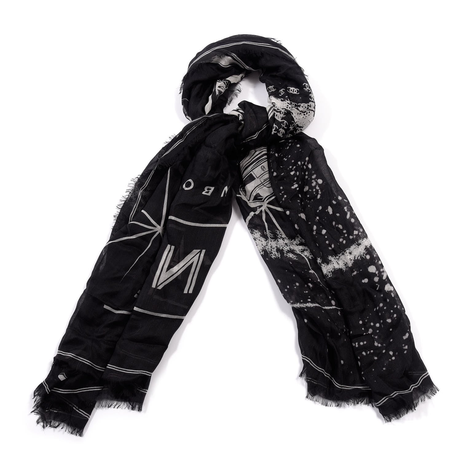 Chanel Cashmere Trendy Flap Scarf Black 1 of 6