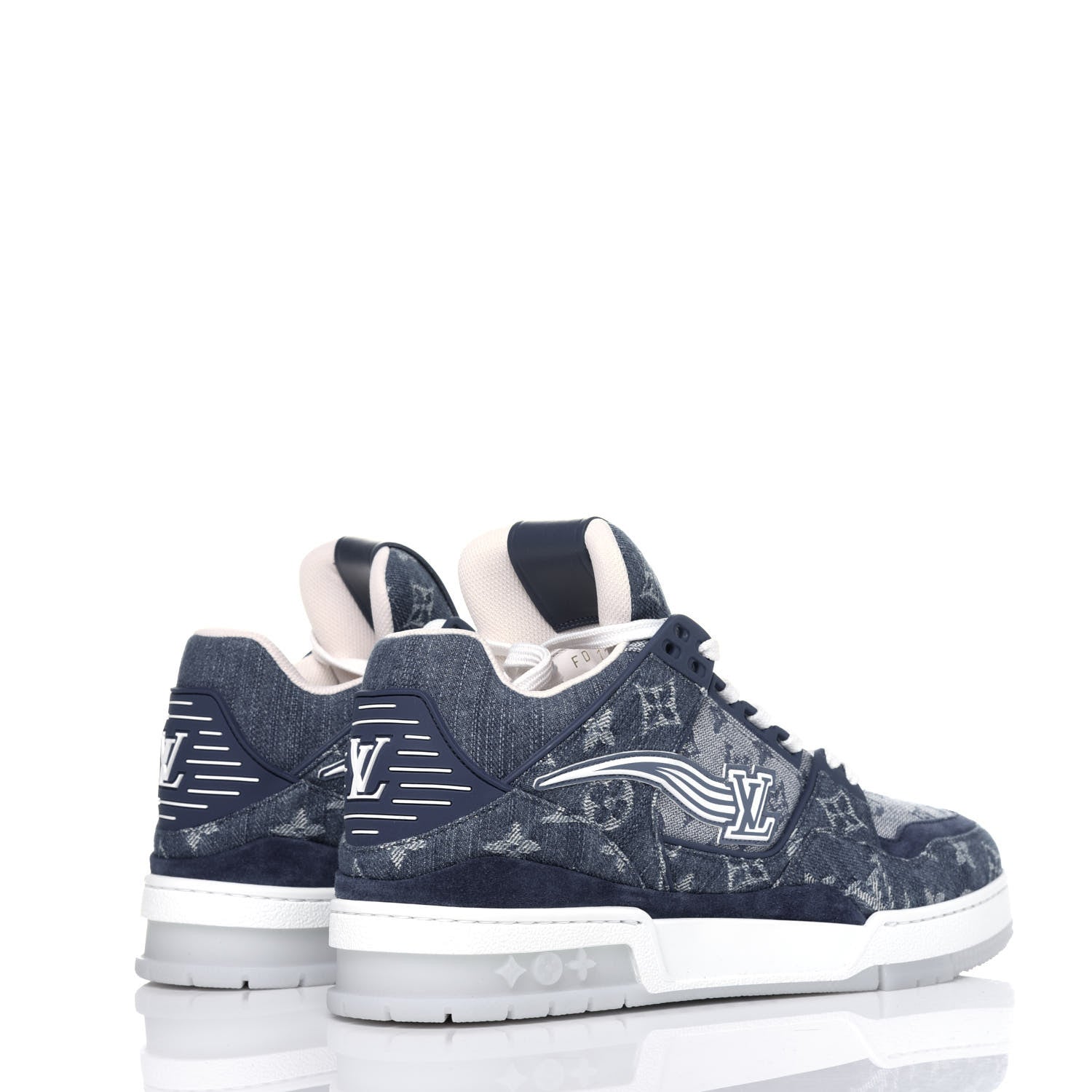 Louis Vuitton Monogram Denim Mens Trainer Sneakers 7 Blue 4 of 9