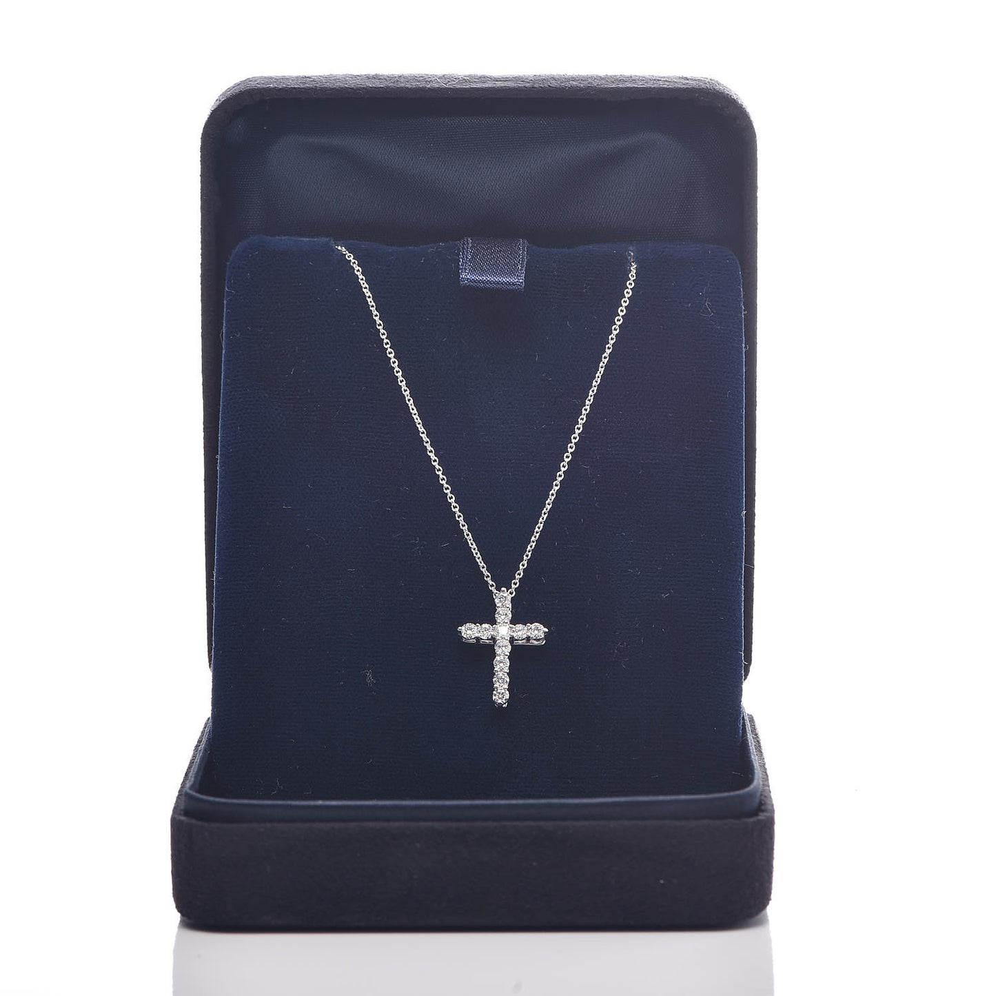 Platinum Diamond Small Cross Pendant Necklace
