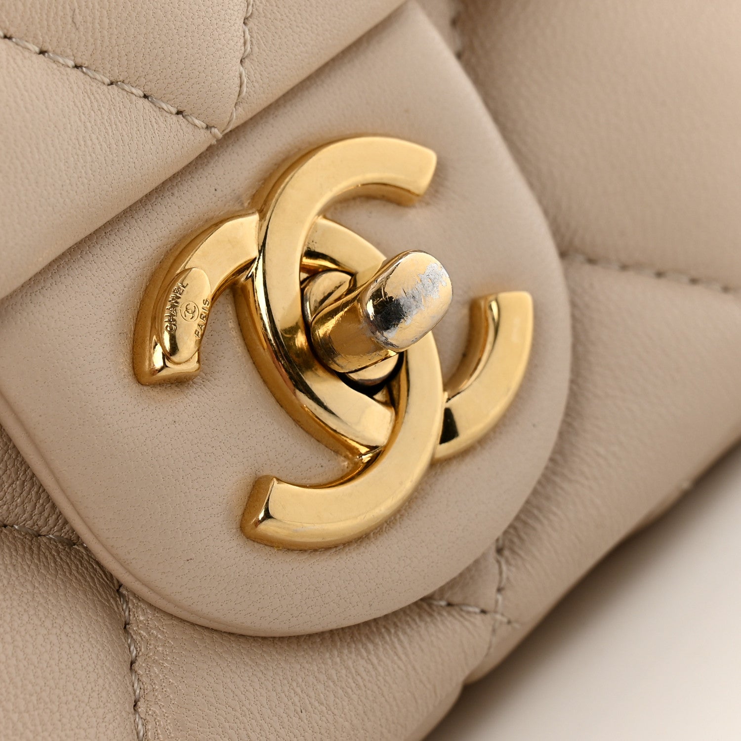 Chanel Lambskin Quilted Small CC Funky Town Flap Beige 11 of 12