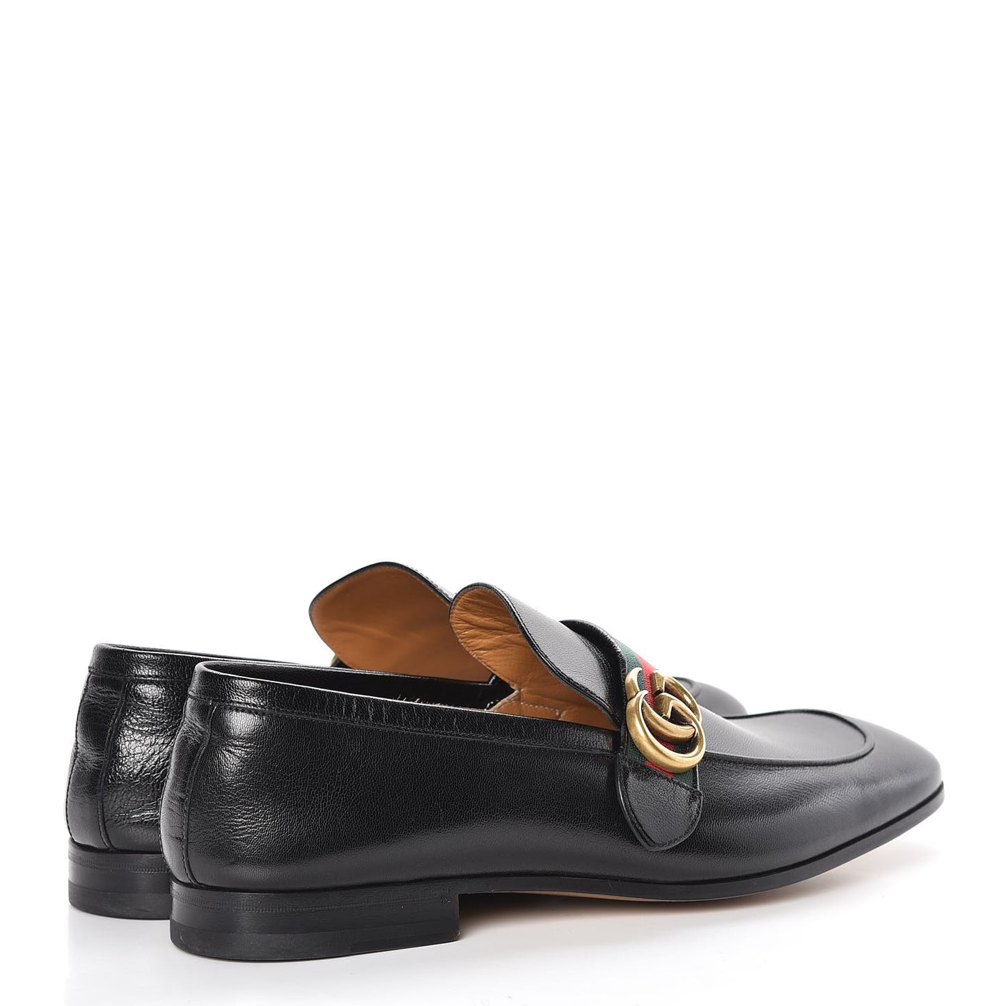 Goatskin Web Mens GG Loafers 10 Black