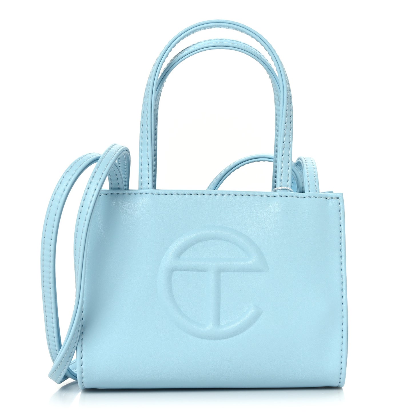 Vegan Leather Small Shopping Bag Pool Blue