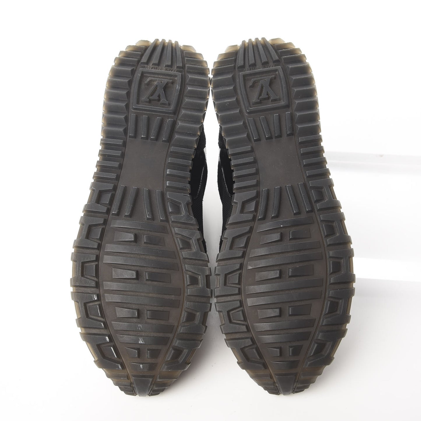 Suede Monogram Run Away Sneakers 37 Black