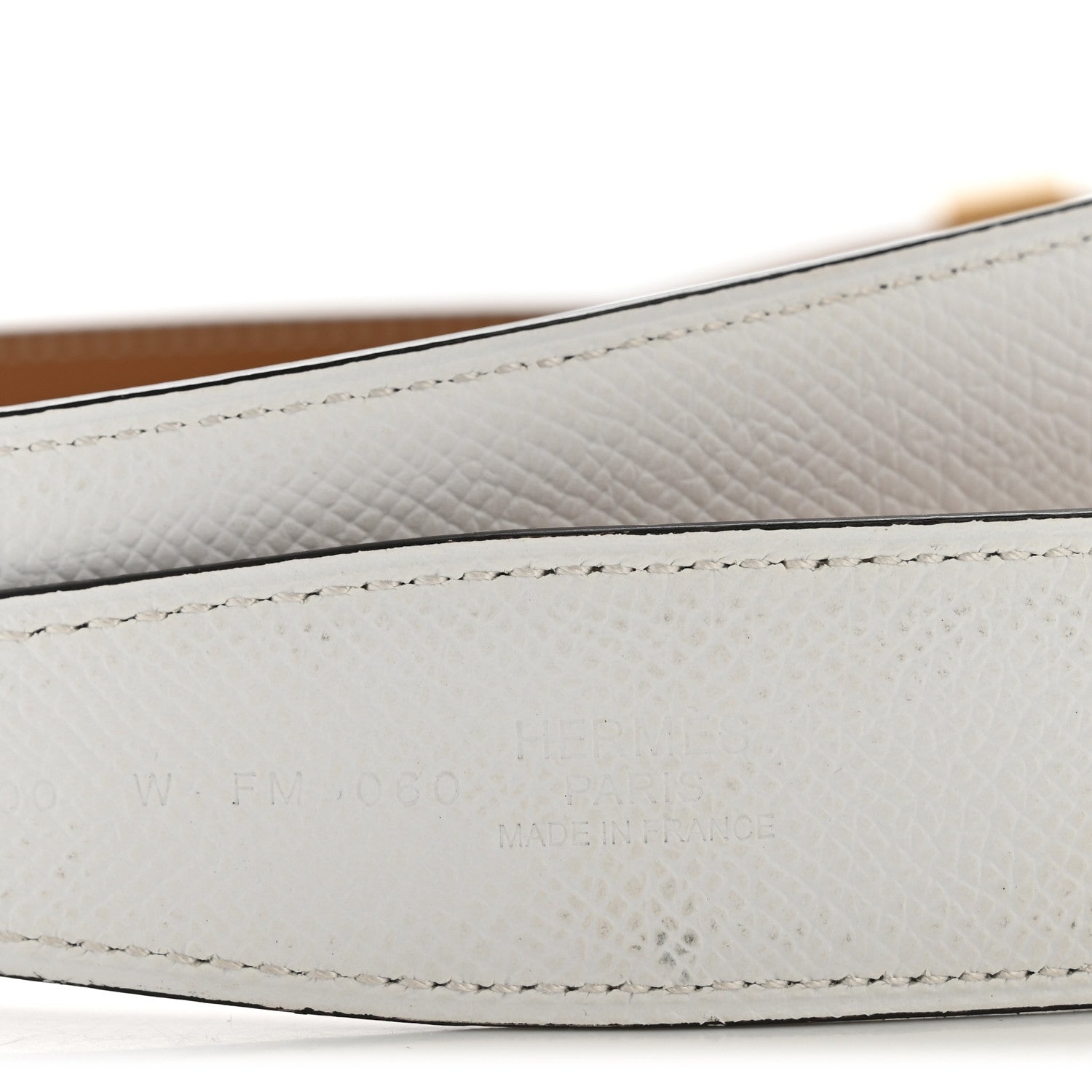 Hermes Epsom 32mm H Belt 100 40 White Gold 5 of 7