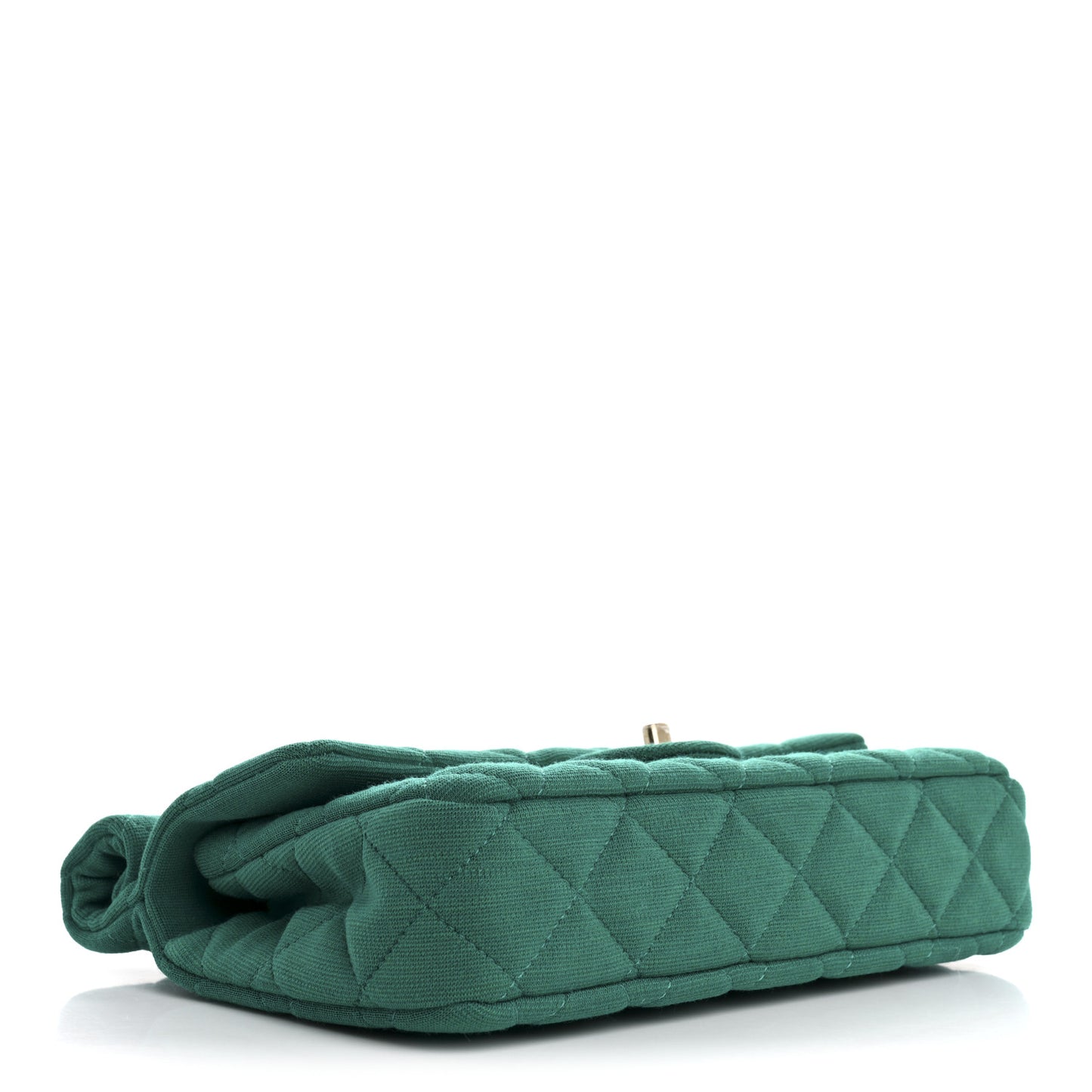 Wool Jersey Quilted Flap Clutch Green