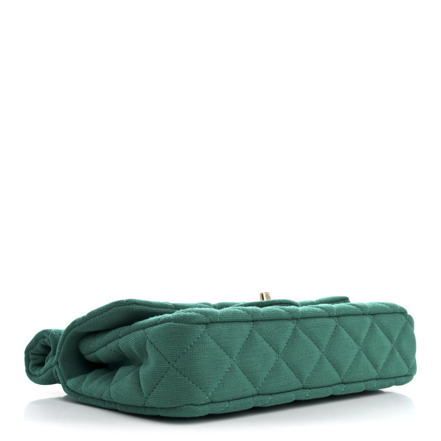 Chanel Wool Jersey Quilted Flap Clutch Green 4 of 7