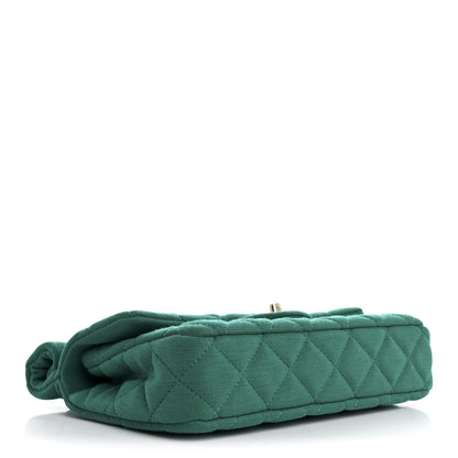 Chanel Wool Jersey Quilted Flap Clutch Green 4 of 7