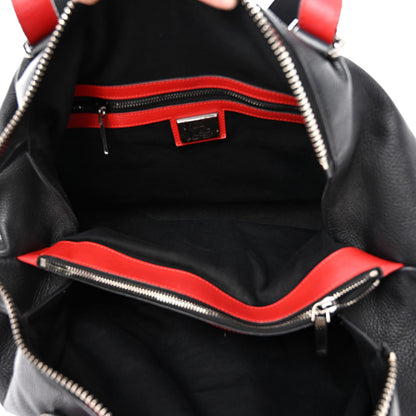 Christian Louboutin Grained Calfskin Studded Duffle Black 5 of 10