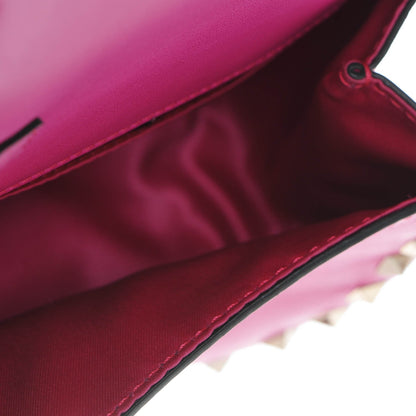 Valentino Garavani Vitello Mini Rockstud Crossbody Saddle Bag Fuxia 5 of 7