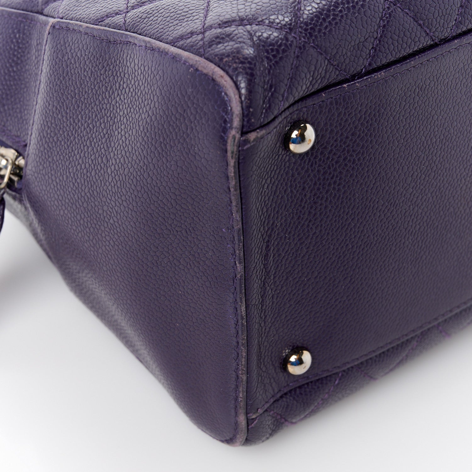 Chanel Caviar Quilted Bowler Dark Purple 12 of 12