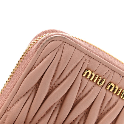Miu Miu Nappa Matelasse Zip Around Compact Wallet Orchidea 8 of 12