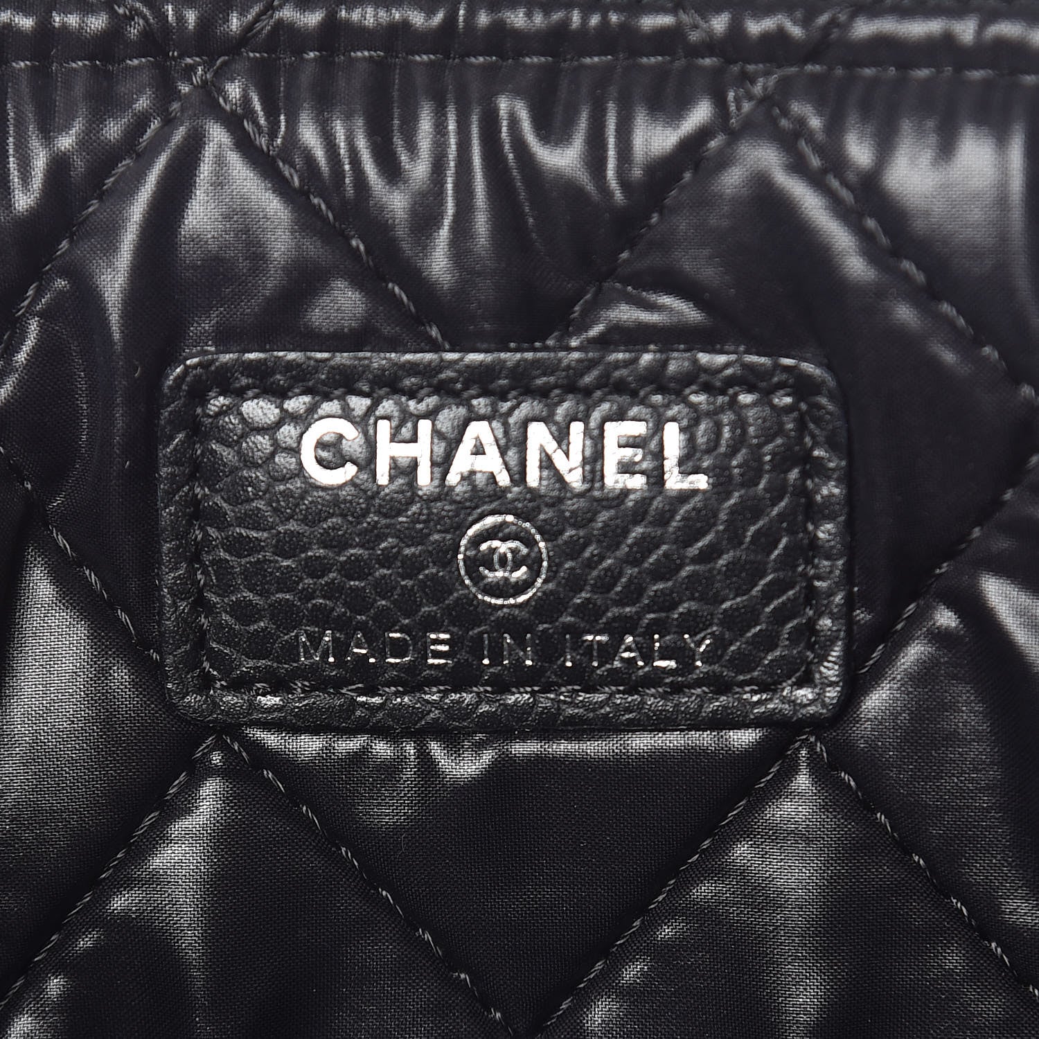 Chanel Caviar Quilted Large Cosmetic Case Black 6 of 9
