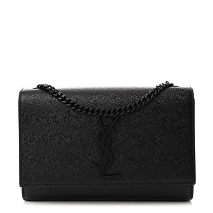Saint Laurent Grain De Poudre Small Monogram Monochrome Kate Satchel Black 1 of 10