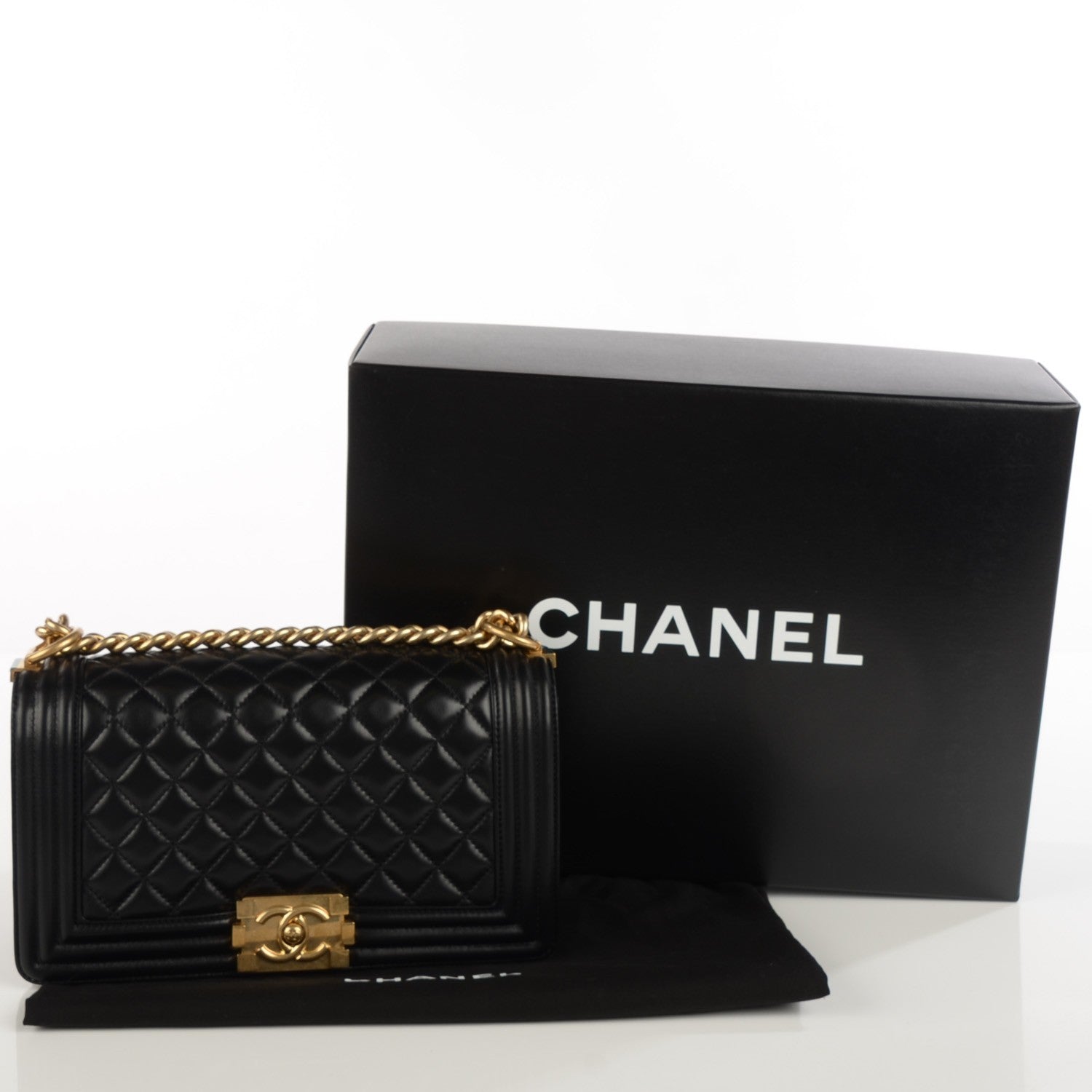 Chanel Lambskin Quilted Medium Boy Flap Black 5 of 9