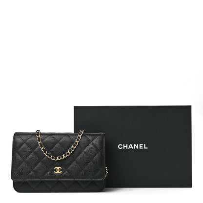 Chanel Caviar Quilted Wallet On Chain WOC Black 12 of 12