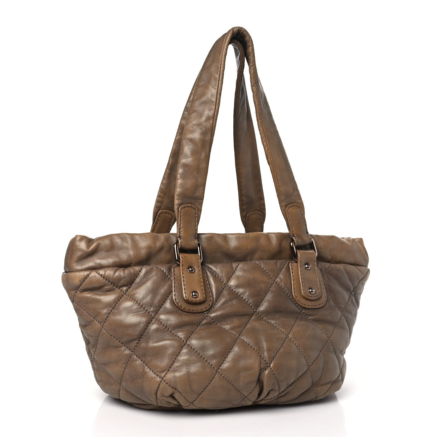 Chanel Lambskin Quilted Cloudy Bundle East West Tote Beige 3 of 11