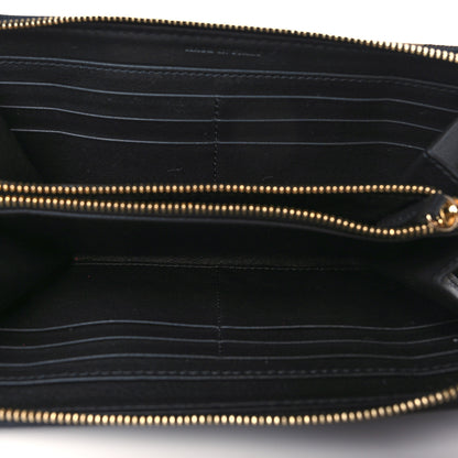 Burberry Calfskin Haymarket Check Elmore Zip Around Wallet Black 5 of 7