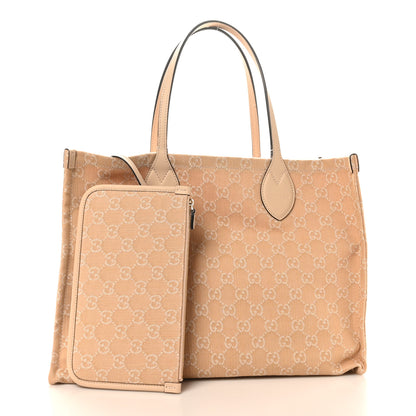 Gucci Denim Ophidia GG Monogram Large Tote Light Beige 3 of 12