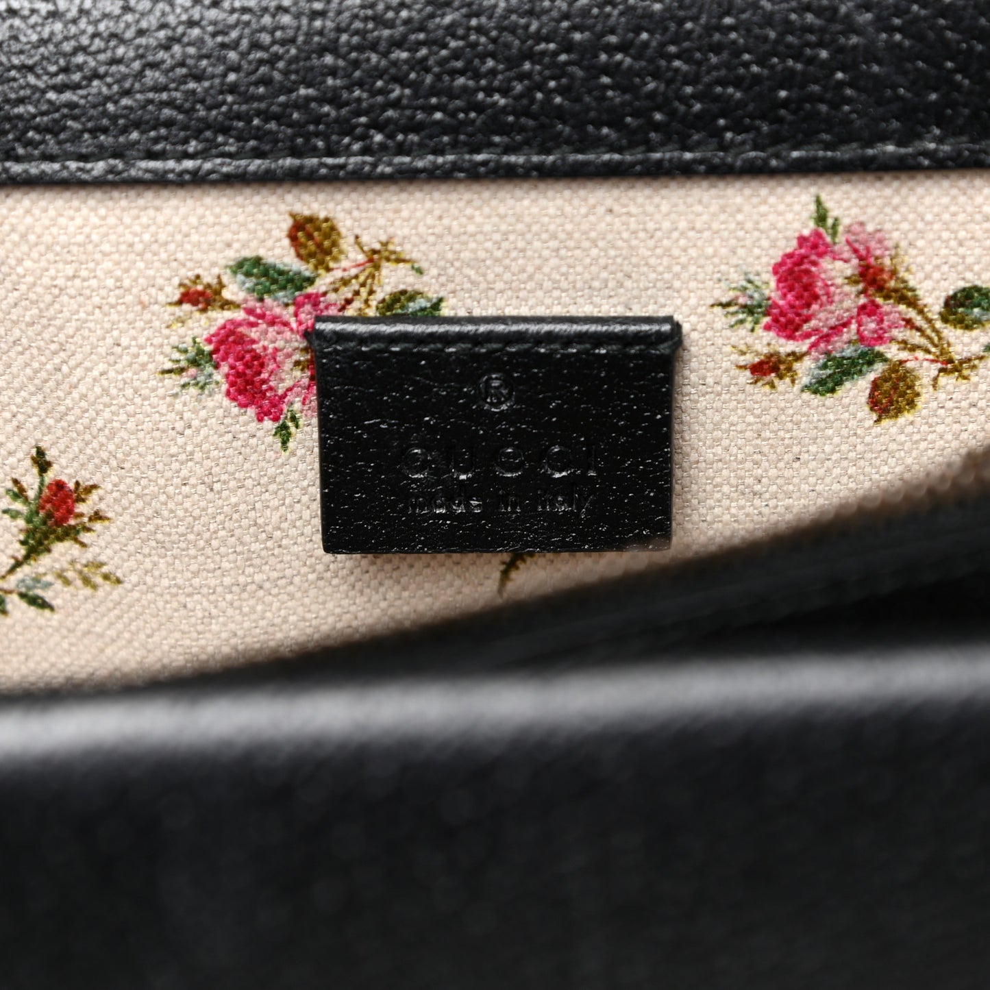 Calfskin Web Floral Embroidered Medium Dionysus Shoulder Bag Black