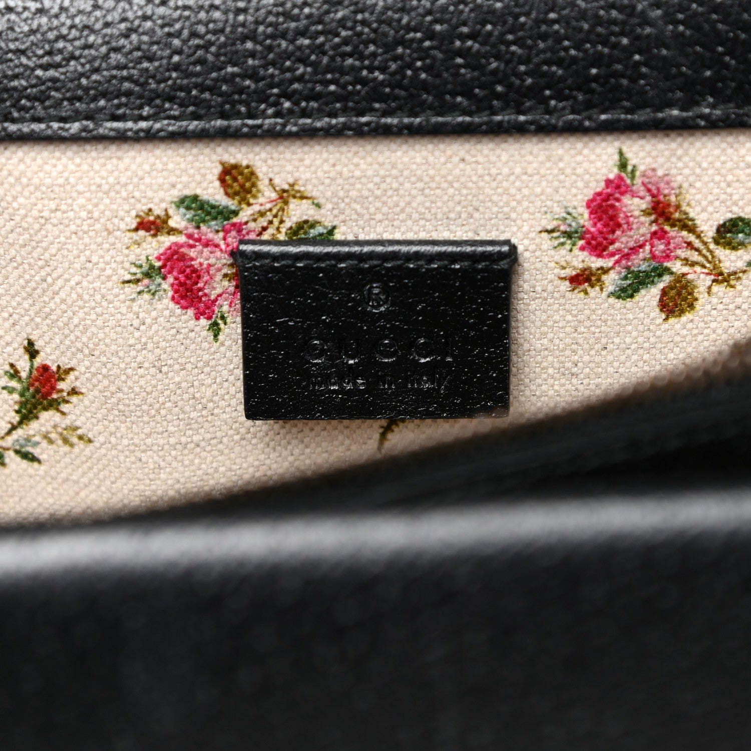 Gucci Calfskin Web Floral Embroidered Medium Dionysus Shoulder Bag Black 6 of 16